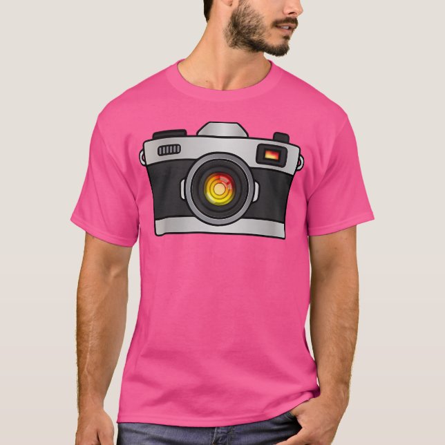 Realistic Vintage Photography Camera T Shirt (Framsida)