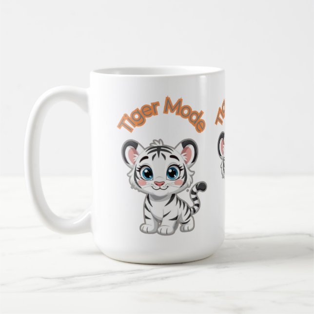 Realistic White Tiger – Photorealistic Wildlife Ar Kaffemugg (Vänster)