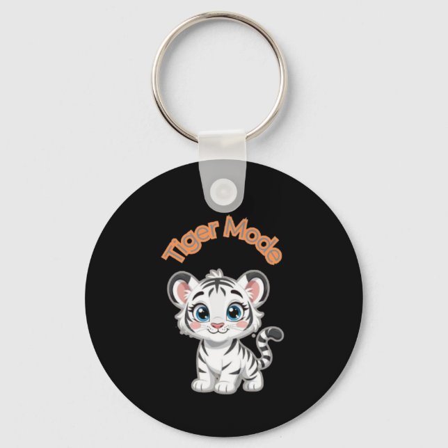 Realistic White Tiger – Photorealistic Wildlife Ar Nyckelring (Framsida)