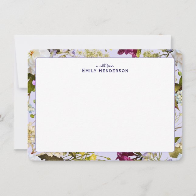Realistic Wildflower Floral Print Frame  Anteckningskort (Framsida)