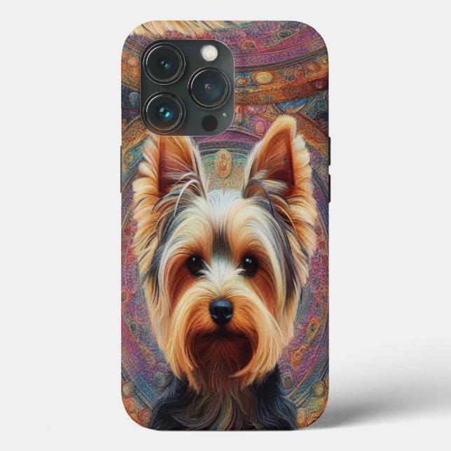 Realistic Yorkshire Terrier Hund Colorful Gräns (Baksida )