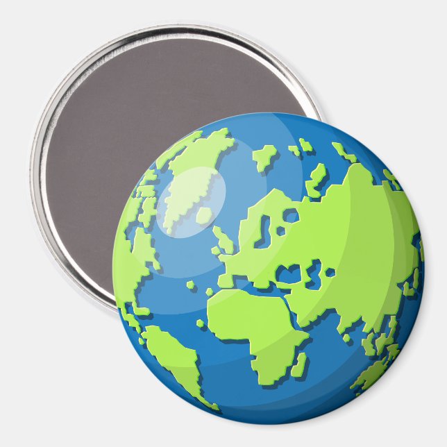 Realistisk 3D-globdesign Jordklot Planet Konst Magnet (Front/Back)