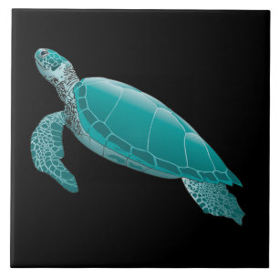 Realistisk animerad Sea Turtle Kakelplatta