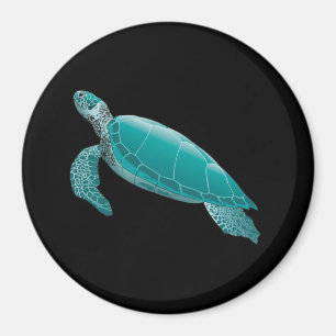 Realistisk animerad Sea Turtle Magnet