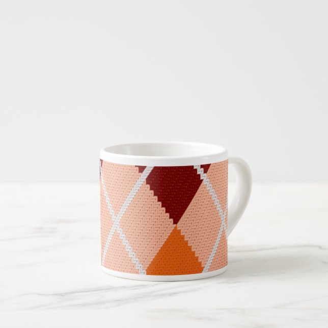 Realistisk Argyle-tyg Espressomugg (Framsida höger)