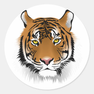 Realistisk bengal Tiger Ansikte Runt Klistermärke