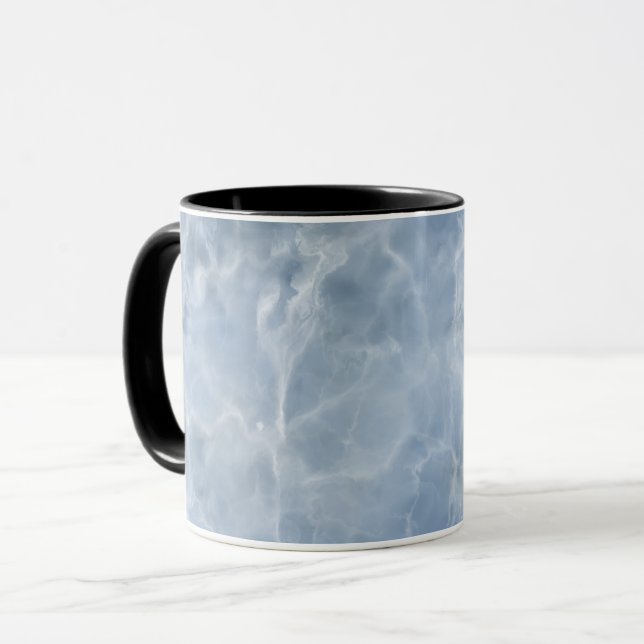 Realistisk blå marmor-design mugg (Framsida vänster)