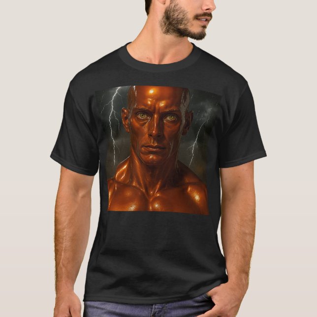 Realistisk blixt android t shirt (Framsida)