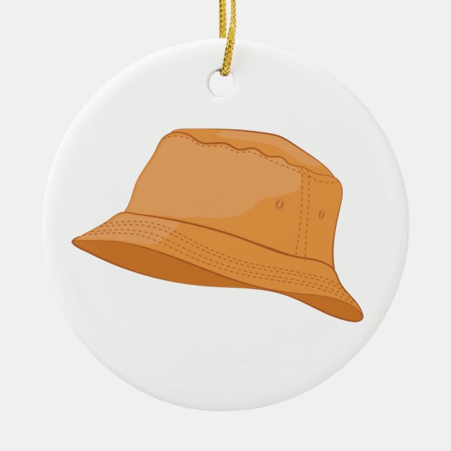 Realistisk Bucket Hat Julgransprydnad Keramik (Framsidan)