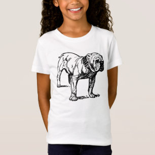 Realistisk Bulldog Ansikte Hund Grafisk T-shirt