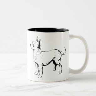 Realistisk Chihuahua-porträtt Canine-mugg Två-Tonad Mugg