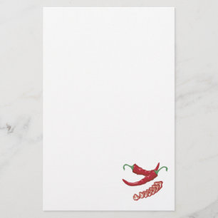 realistisk chilipeppar av röd hett grafisk matdesi brevpapper