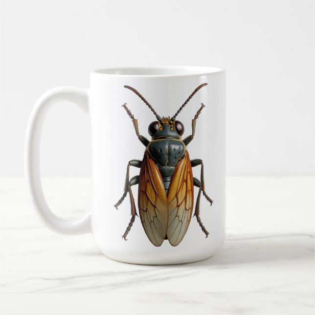 Realistisk Cikada Insektskonst Entomologi Natur  Kaffemugg (Vänster)