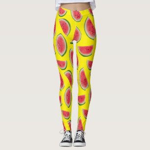 Realistisk design med skivor av vattenmelon leggings