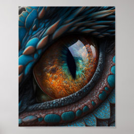 Realistisk Dragon Öga Poster