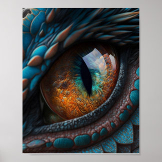 Realistisk Dragon Öga Poster