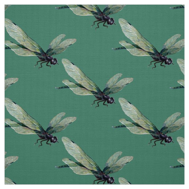 Realistisk Dragonfly Polyester Poplin Fabric Tyg (Provkarta)