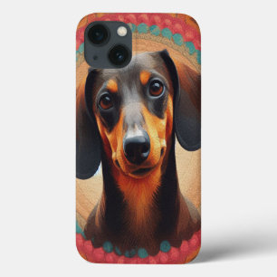 Realistisk färgfull Gräns Cute Dachshund Hund älsk