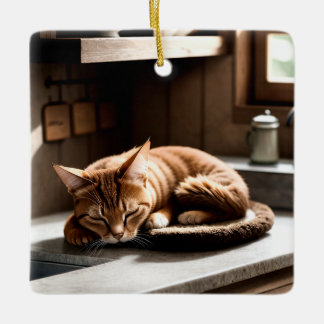 Realistisk Fin Konst Kattfotografering Julgransprydnad Keramik