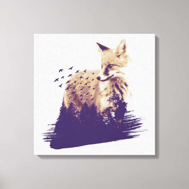 Realistisk Forest Fox Canvastryck (Framsida)