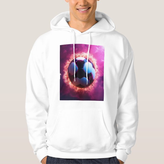 Realistisk fotbolls-planetgrafik T-Shirt Hoodie (Framsida)