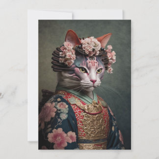 Realistisk Geisha Cat Julkort