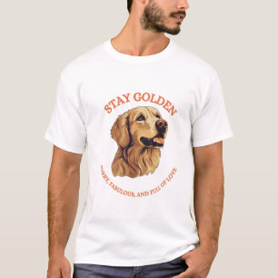 Realistisk Golden Retriever Hund Stanna Guldig T Shirt