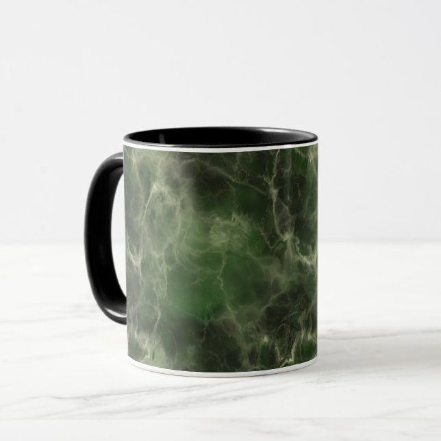 Realistisk grön marmor-design mugg (Framsida vänster)