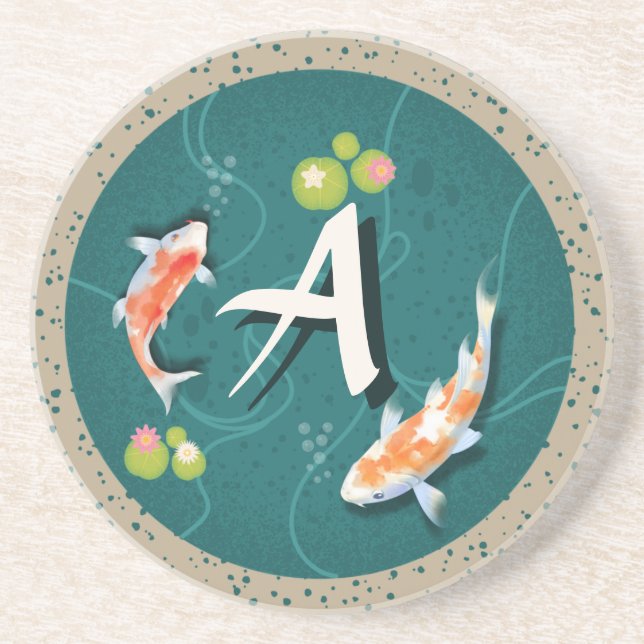 Realistisk Grönt Japansk koi Fish Pond Underlägg (Framsidan)