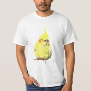 Realistisk Gult Cockatiel Bird Modern Art T Shirt