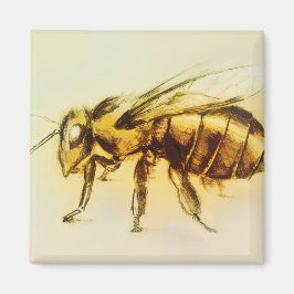 Realistisk Gult Hornet art, Square Magnet - Bee