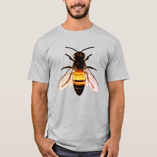 Realistisk illustration av honungsbee Art T Shirt (Framsida)