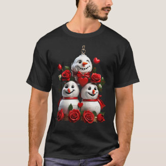 Realistisk jul-Klockor .Festive Röd ros T Shirt