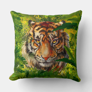 Realistisk jungle Tiger Pillow - Tiger Kudde