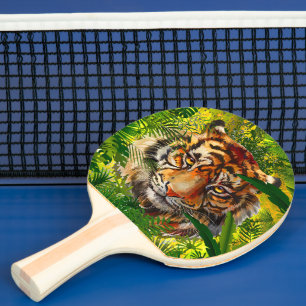 Realistisk Jungle Tiger Ping Pong Paddle - Tiger Pingisracket