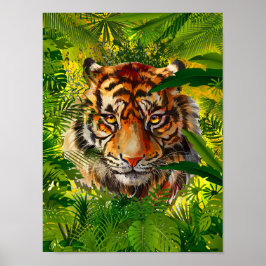 Realistisk jungle Tiger Poster konst - tigger