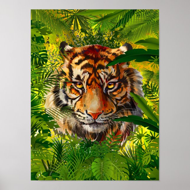 Realistisk jungle Tiger Poster konst - tigger (Framsidan)