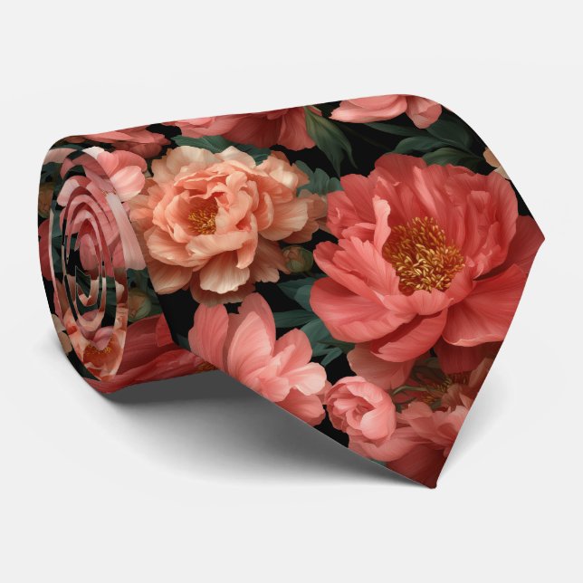 Realistisk korallpeony blomster mönster slips (Rullad)