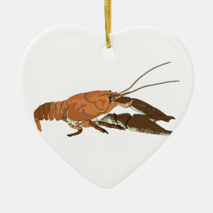 Realistisk kräfta/Crawdad Julgransprydnad Keramik