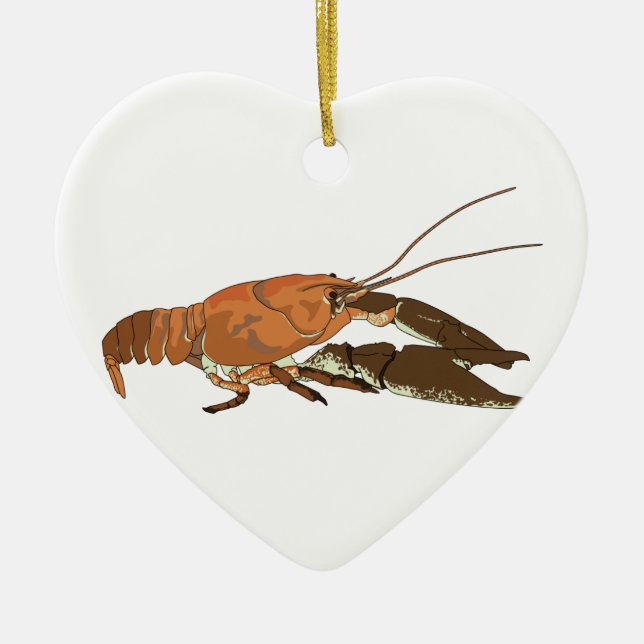 Realistisk kräfta/Crawdad Julgransprydnad Keramik (Framsidan)