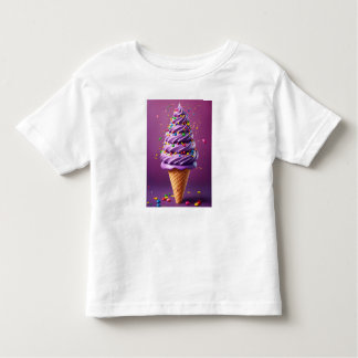 Realistisk Lila Ice Cream Cone T Shirt