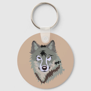 Realistisk livlig varg Keychain Nyckelring
