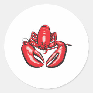 realistisk lobster runt klistermärke