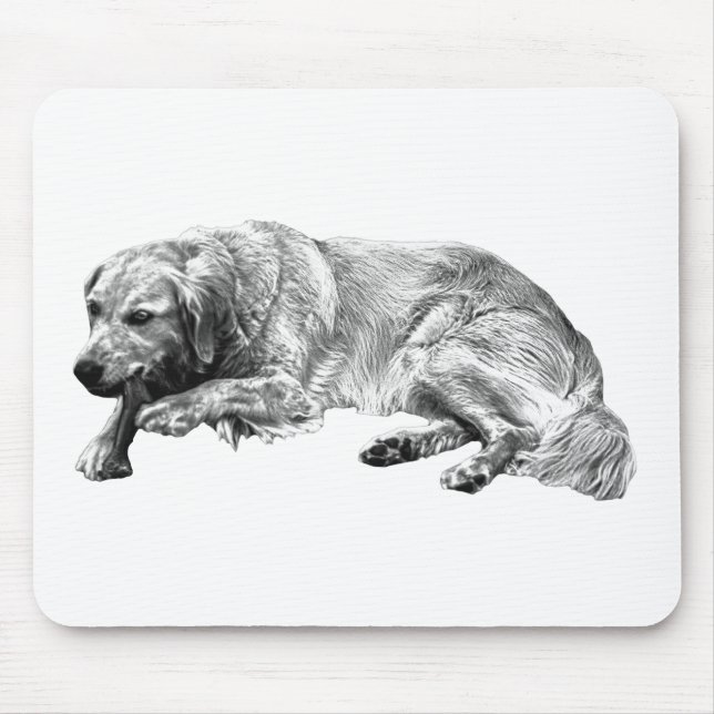 Realistisk Lugnande Hund Musmatta (Framsidan)