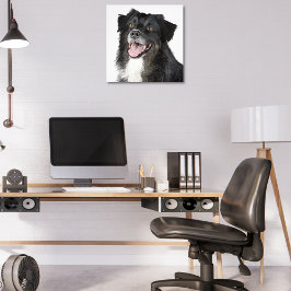 Realistisk målning av en vacker lycklig-hund fototryck