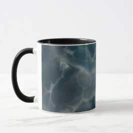 Realistisk marin blå marmordesign mugg