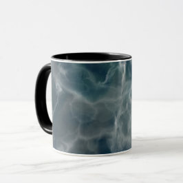 Realistisk marin blå marmordesign mugg