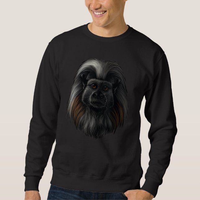 realistisk marmoset monkey art of lång ärmad tröja (Framsida)
