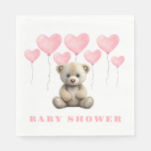 Realistisk Nalle Rosa Balloon Girl Baby Shower
