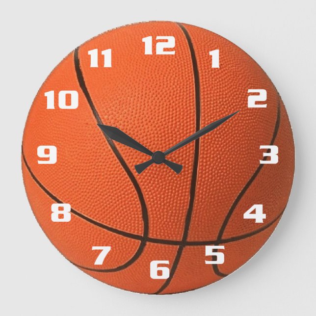 Realistisk och cool basketboll stor klocka (Framsida)